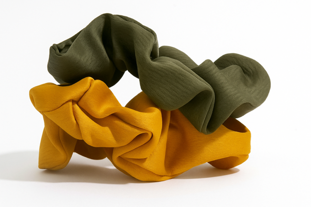 Satin Scrunchies Duo- Millicent Green & Benedict Gold