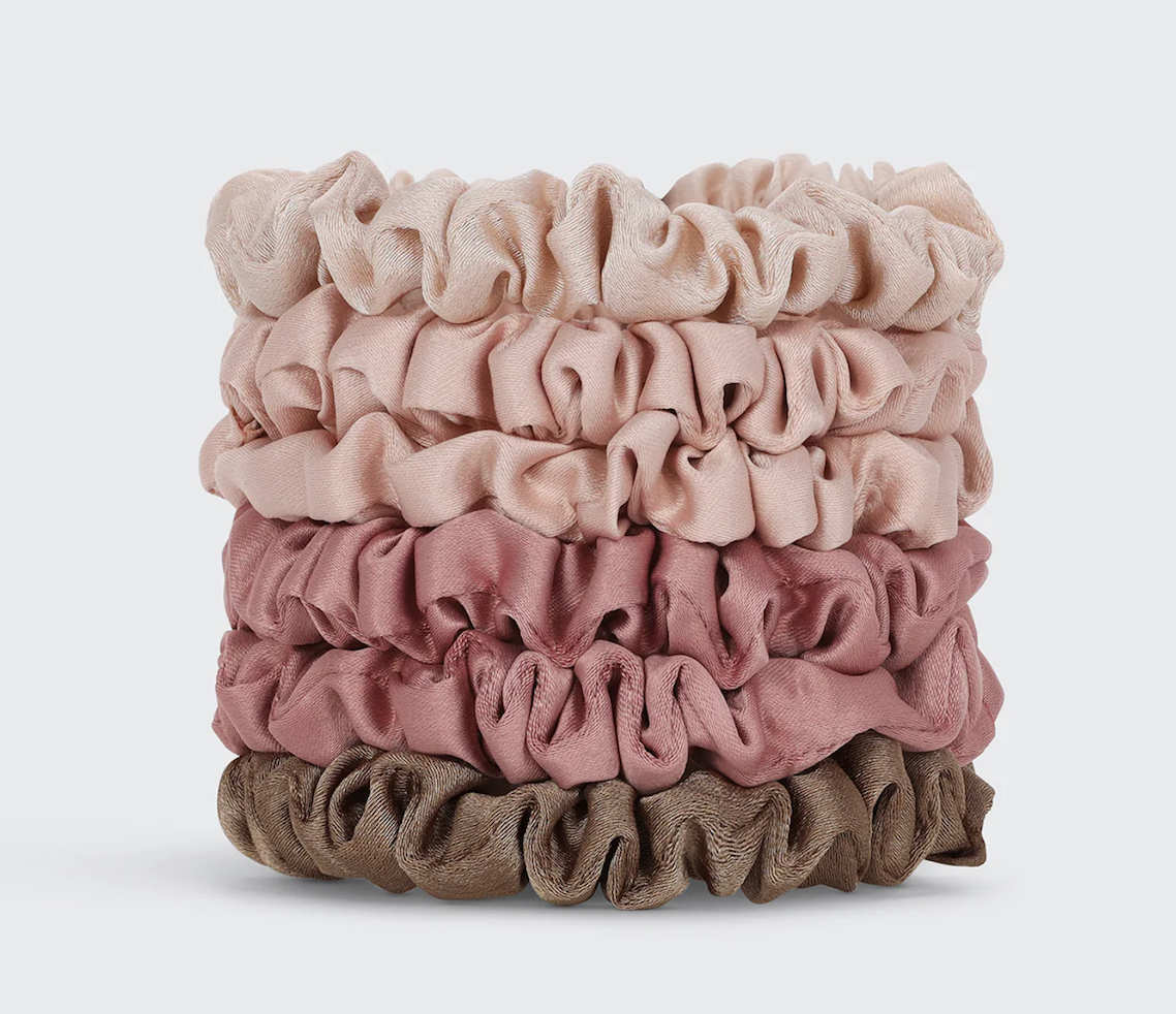 Terracotta Ultra Petite Satin Scrunchies 6pc Set