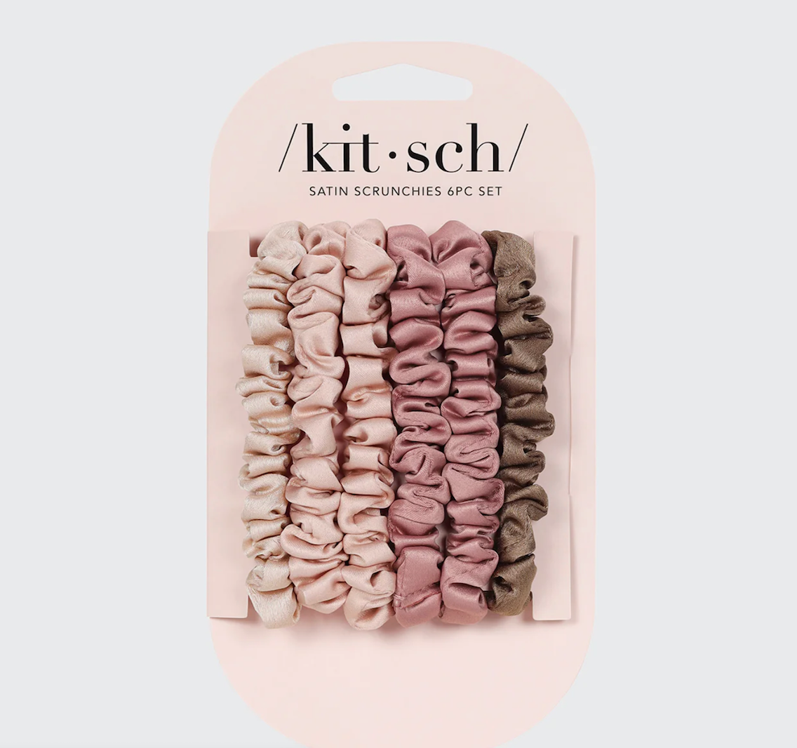 Terracotta Ultra Petite Satin Scrunchies 6pc Set